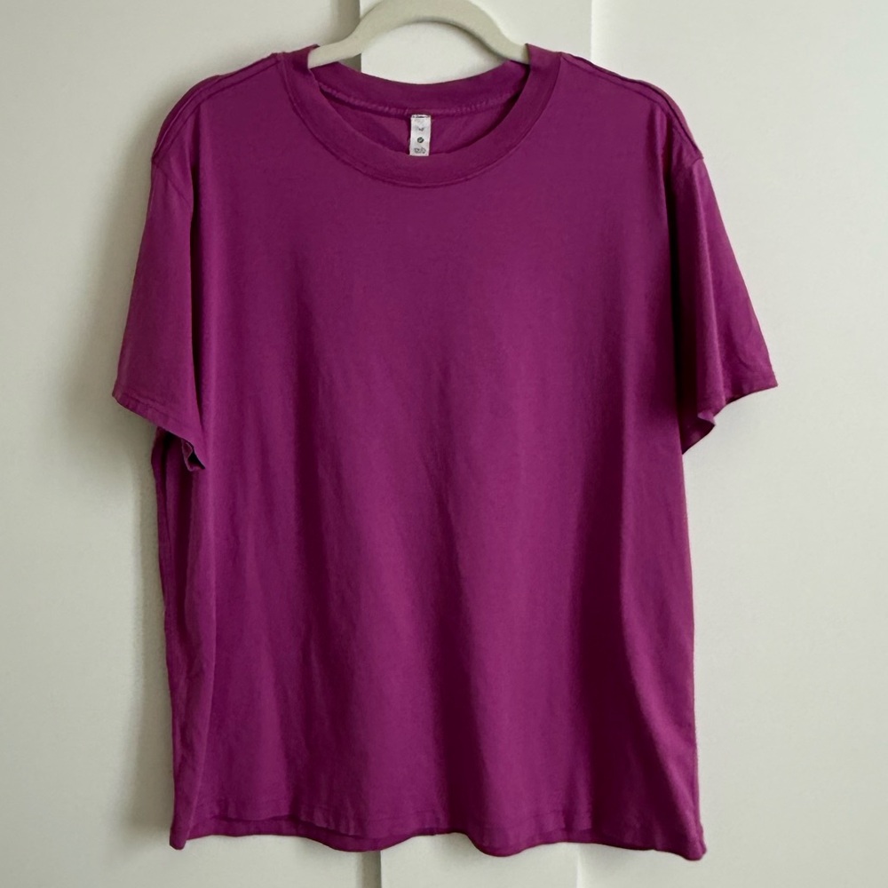 Lululemon All Yours Boyfriend Tee Shirt Short Sleeve Cotton Top Athleisure 10 - Picture 2 of 5